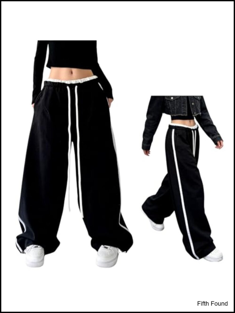 Wide Leg Baggy Sweatpants Y2K High Rise Drawstring Joggers for Women Men